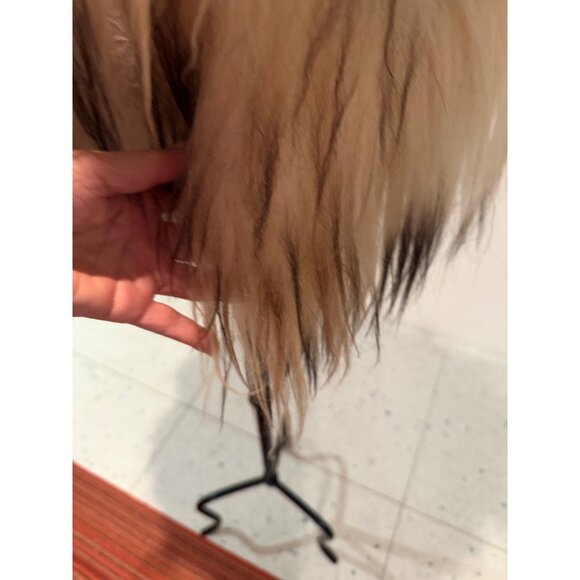 Vintage Genuine Mongolian Womens Lamb Fur Suede Vest Size Small Brown Rare - Picture 8 of 12